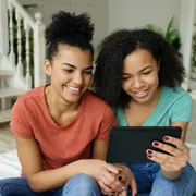 Two teens learning together