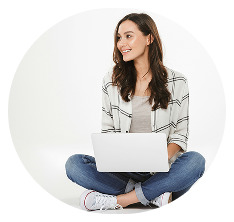 Student studying on laptop