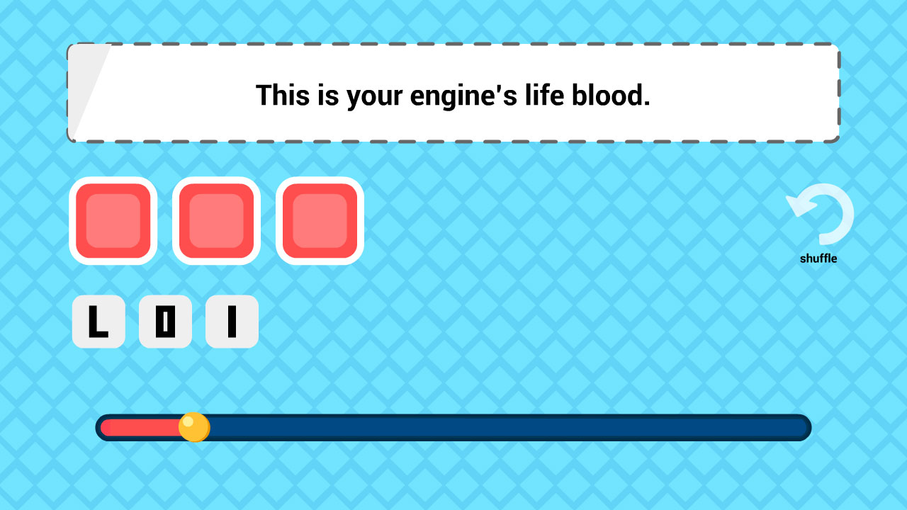 Vehicle Maintenance Drag and Drop Word Game
